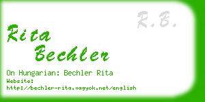 rita bechler business card